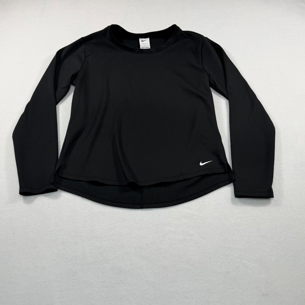 Nike Therma-FIT Long Sleeve Training Top Black Crewneck Womens Size M